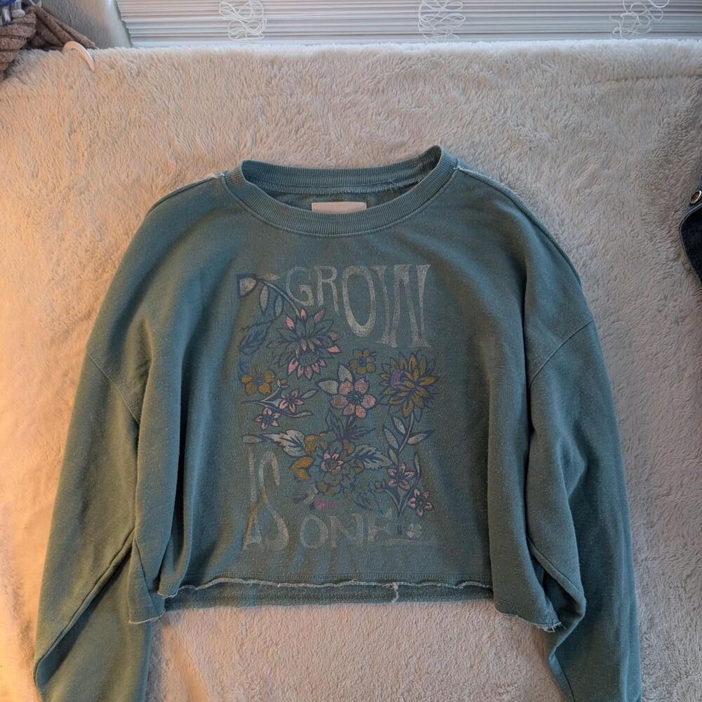 Lucky-brand Women's Blue and Green Sweatshirt